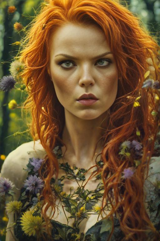 00124-2550092681-beautiful woman, red hair, forest in background, flowers, intricate details, masterpiece, hyper realistic, realism, photography,.png